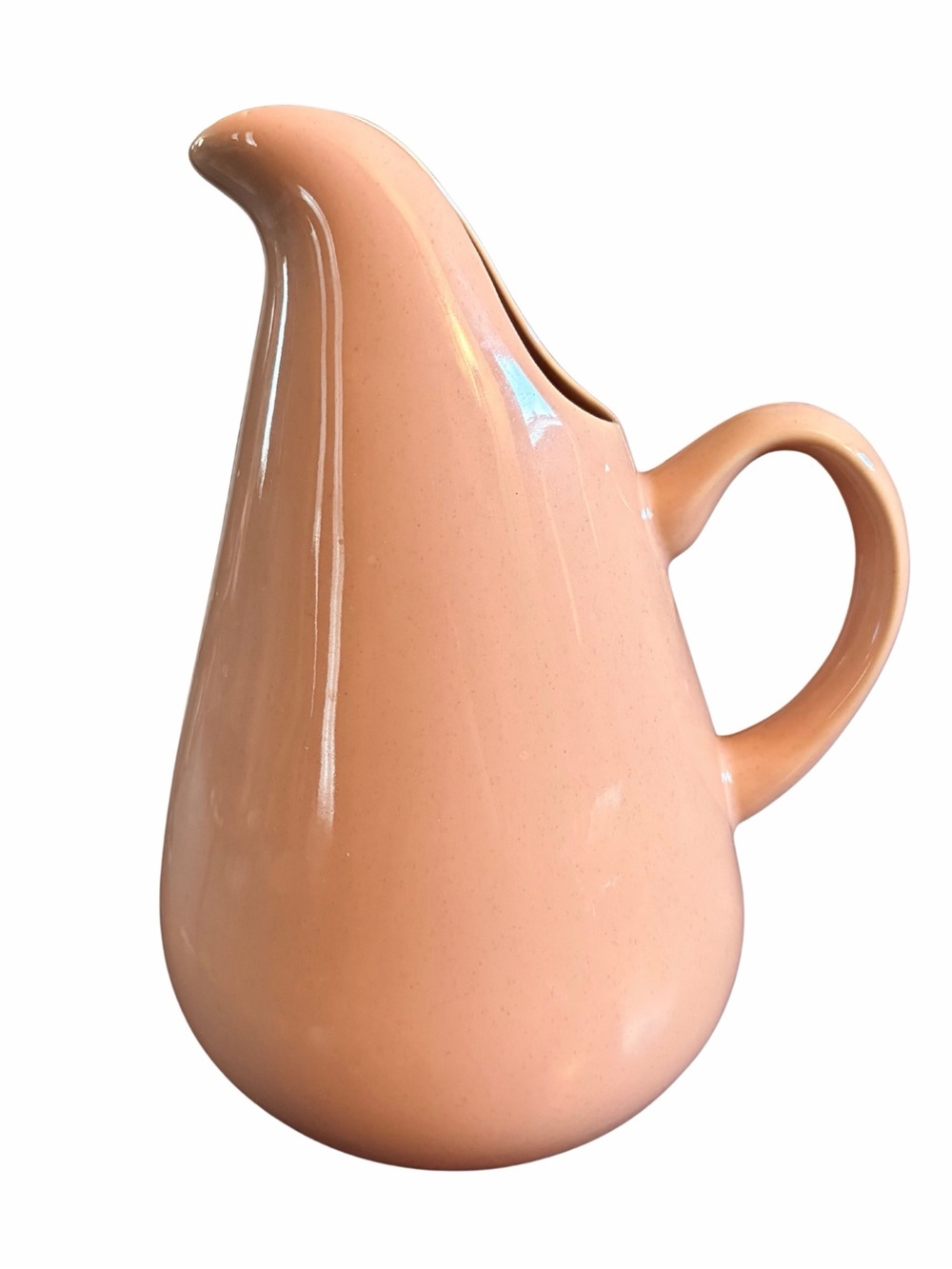 2000’s Revival Russel Wright Oneida American Modern Coral Pink Ceramic Pitcher